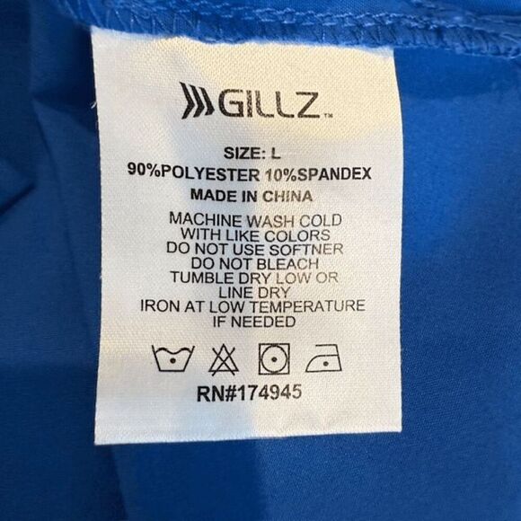 GILLZ Deep Sea UPF 30+ Men's Blue Button Front Short Sleeve Shirt Size Large - Picture 6 of 9